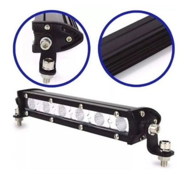 Barra De 6 Led Ultra Slim 18w 17cm Flood Off Road 4x4 F14 0