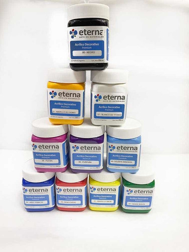 Acrilico Decorativo Eterna 250ml X 10 Unidades 0