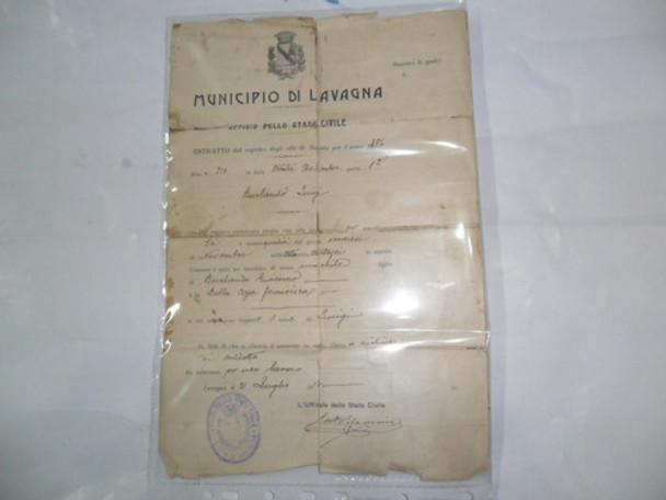 Antigua Papeleria Municipio Di Lavagna 1886 Burlando Luigi 0