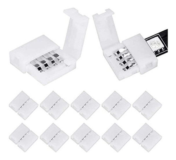 Paquete De 10 Conectores De Tira De Luz Led, 4 Pines, 10 Mm, 0