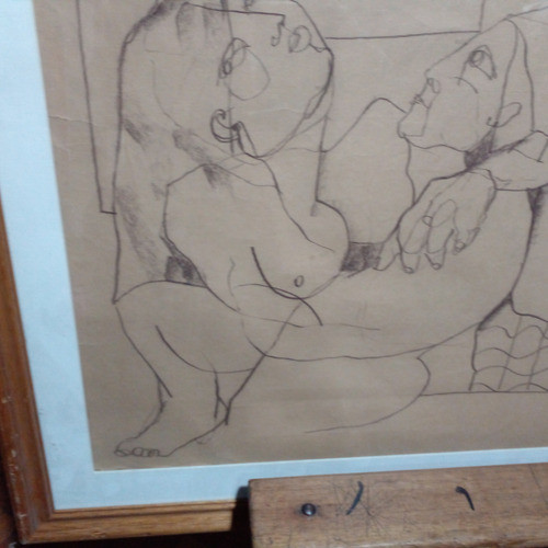 Obra Original De Horacio Politi. Dibujo Sobre Papel C/marco 0