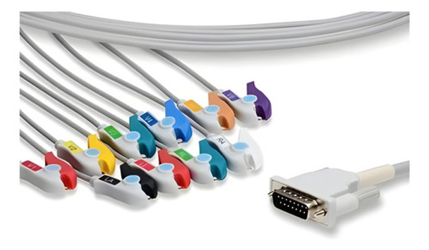 Cabo Para Ecg 10 Vias Tipo Garra Cardiette Eletrocardiógrafo 0 Cabo Para Ecg 10 Vias Tipo Garra Cardiette Eletrocardiógrafo 0