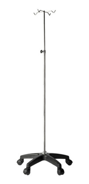 Porta Suero Rodante Acero Inoxidable Regulable Con 4 Ganchos 0