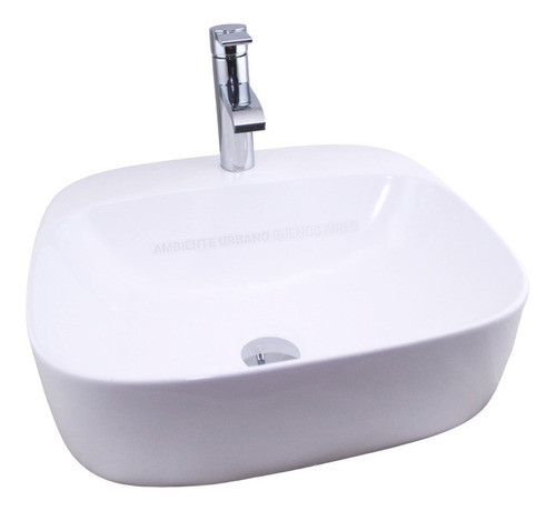 Bacha Rectangular Con Bordes Ovalados P/ Griferia Mediana 0