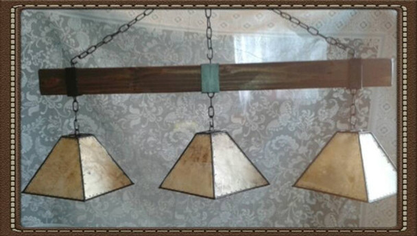 Colgante Rustico Hierro, Madera Y Lonja De 3 Luces 0