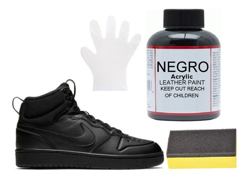 Pintura Negro Para Zapatillas Cuero Vinilico Tela /premium 0
