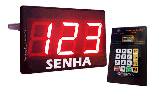 Painel De Senha 3 Dígitos Com Sinal De Wi-fi 0