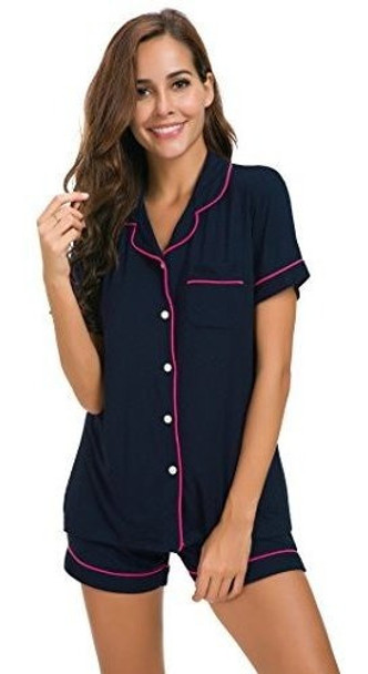 Sioro Pijama Corto Para Mujer De Algodon Modal De Manga Cort 0