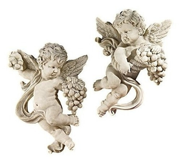 Diseño Toscano Cherub Cosecha Esculturas De Pared A Todo Co 0