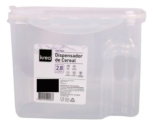 Dispenser Dispensador Contenedor Plastico De Cereal 2,8 L 0