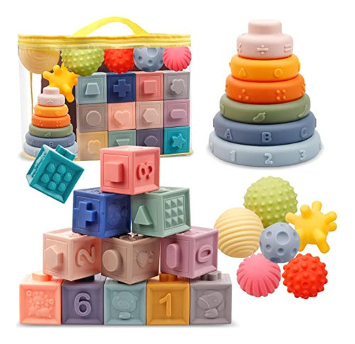 Juguetes Montessori Para Bebés, Bloques De 0
