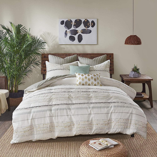 ~? Ink + Ivy Lujoso Juego De Cama De Algodón - Diseño Geomét 0