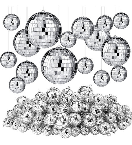 65 Piezas De Adornos De Bolas De Discoteca De Espejo De Dife 0