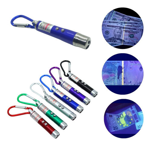 Detector Billete Falso X 15 Llavero Linterna 5 En 1 Laser Uv 0