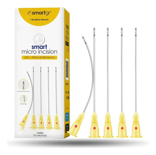 Microcânulas Subcisão Bico De Pato 20g X 70 Com 5 Smart Gr 0