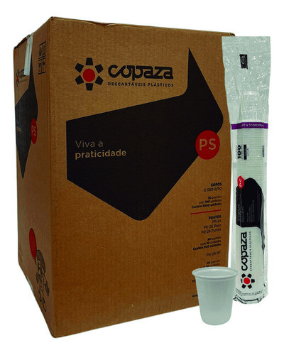 Copo 80ml Descartavel Caixa Com 3000 - Branco - Copaza 0