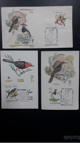 Filatelia Argentina- Día Emisión- Aves De Argentina 1966 X 3 0