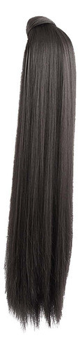 Rabo De Cavalo Reto Longo De 26 Polegadas, Preto Acastanhado 0