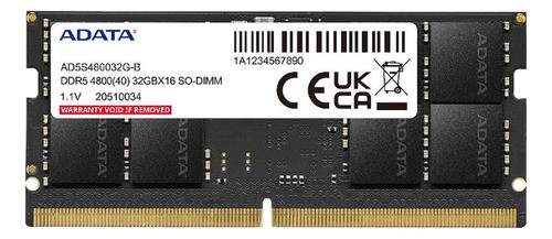 ADATA 32GB DDR5 4800 MHz SO-DIMM RAM