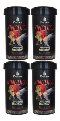Kit 4 Unidades Ração Kinguio Black Line Floating 95g Poytara 0