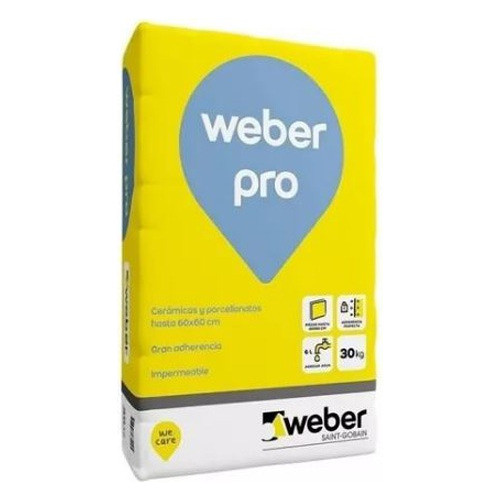Pegamento Cerámicas Porcellanato Weber Pro 30 Kg 0