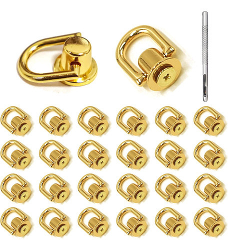 Remaches De Anillos En D De 24 Piezas Para Carteras -kc Gold 0