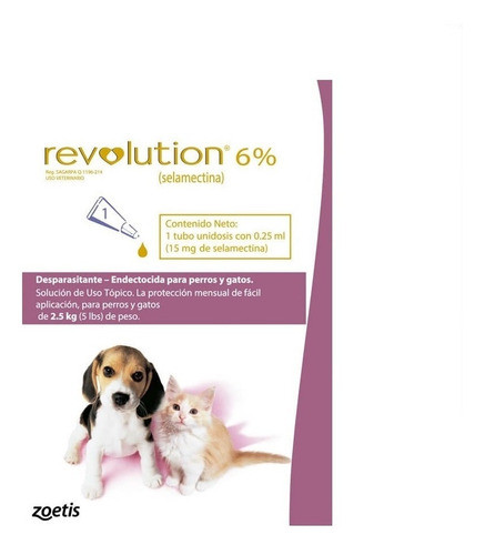 Pipeta Antipulgas Y Garrapatas Perro Y Gato 2.5k Revolution 0