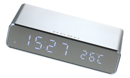 Relógio Com Carregador Sem Fio Led De Temperatura E Multifun 0