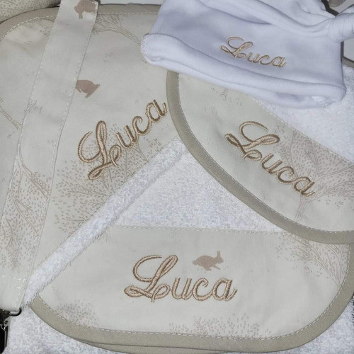 Ajuar Toallòn Y Toallita Bordado Personalizado 0