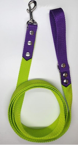 Correa 1.5 Mt Bicolor Ancho 2.5 Cm Perro Paseo 0