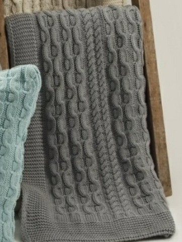 Manta Rustica Pie De Cama Gris Tejida 130 X160 0