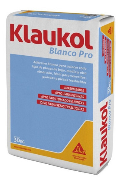 Ladrillo De Vidrio Pegamento Adhesivo Cemento Blanco Klaukol 0