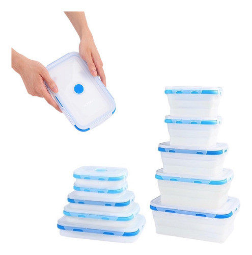 Contenedores Almacenamiento Alimentos Plegables Silicona Pre 0
