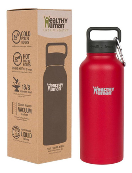 Healthy Human Botella Agua Acero Inoxidable 32oz Red Hot 0