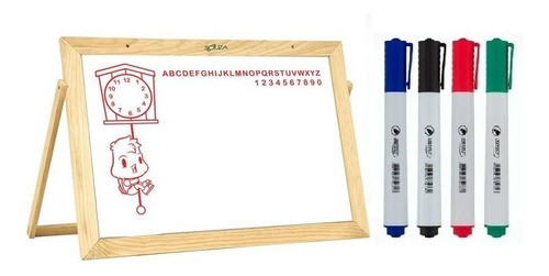 Lousa Quadro Infantil Pedagógico 40x30 + Canetas Apagador 0