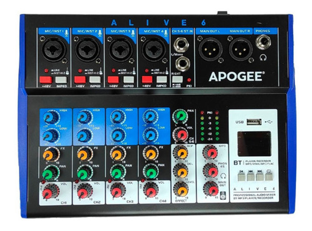 Consola Mixer Apogee Alive 6  4 Canales Mono + 1 Stereo 0