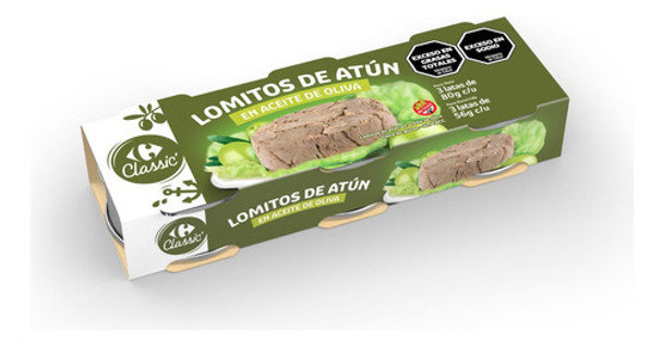 3 Latas Lomito Atun En Aceite De Oliva 80g Carrefour Ecuador 0