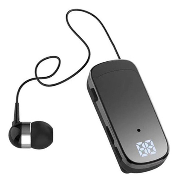 A Fone De Ouvido Retrátil Com Clipe Led Com Microfone Preto 0