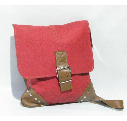 Cartera Morral Rectangular Rojo Simil Cuero 0