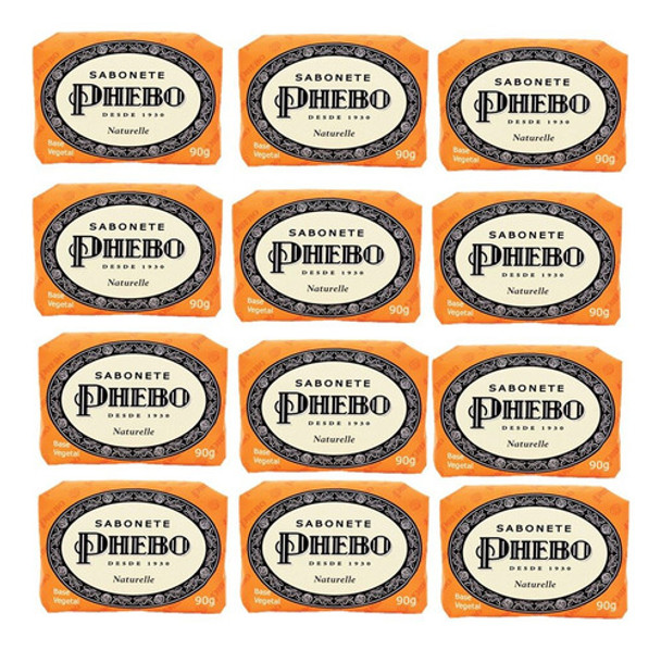 Kit 12 Sabonete Em Barra Base Vegetal Naturelle Phebo 90g 0