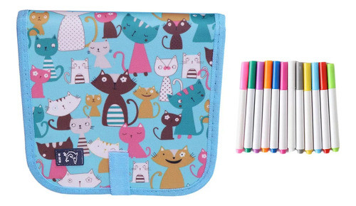 Conjunto Livros Desenho Gatos Portátil E Apagável 0