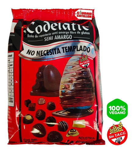 Chocolate Codelatte Semiamargo X 500g - Ciudad Cotillón 0