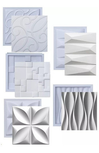 Formas De Gesso 3d Cimentício Abs Fdg Placa Parede Kit Molde 0