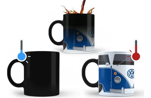 Volkswagen Combi Azul Taza Magica Tu Propio Estilo 0