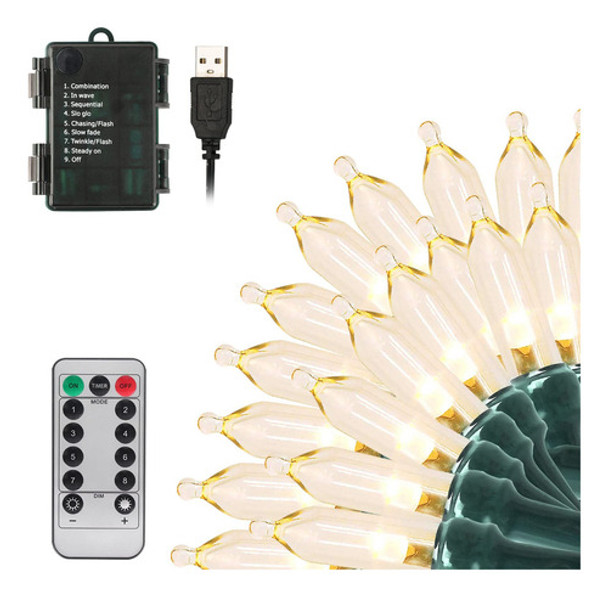 Tcamp 100 Luces Led De Navidad De 33 Pies Para Interiores Y 0