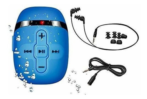 Reproductor De Musica Mp3 Sumergible Para Natacion Azul 0