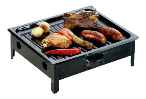 Brasero De Mesa Enlozado Salpicado Brogas 23x33cm Asado 0