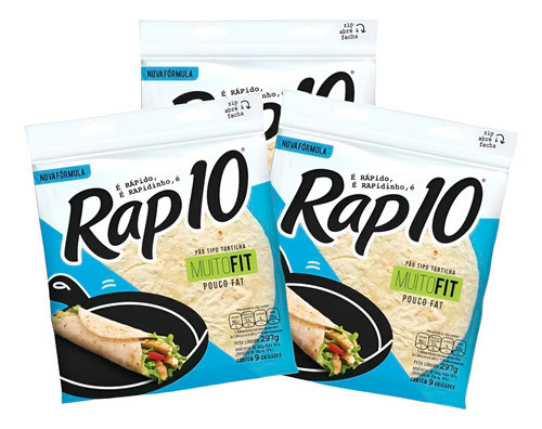 3 Pacote Rap 10 Fit Pacote  Massa Pullman Com 297g 0
