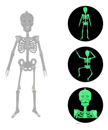 Esqueleto Articulado Colgante Plástico 90cm Halloween 0