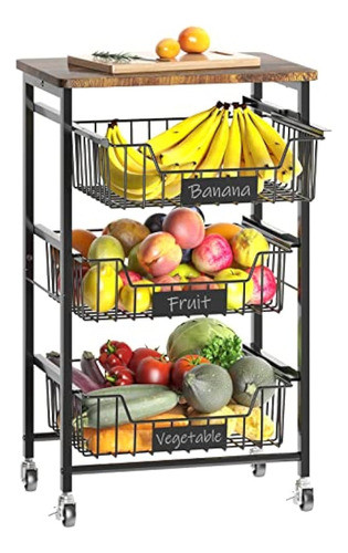 Chloryard Cesta De Frutas Y Verduras De 4 Niveles, 0